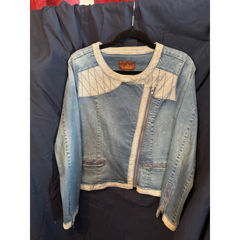 Women's Hive & Honey Denim Jacket Size S Blue
